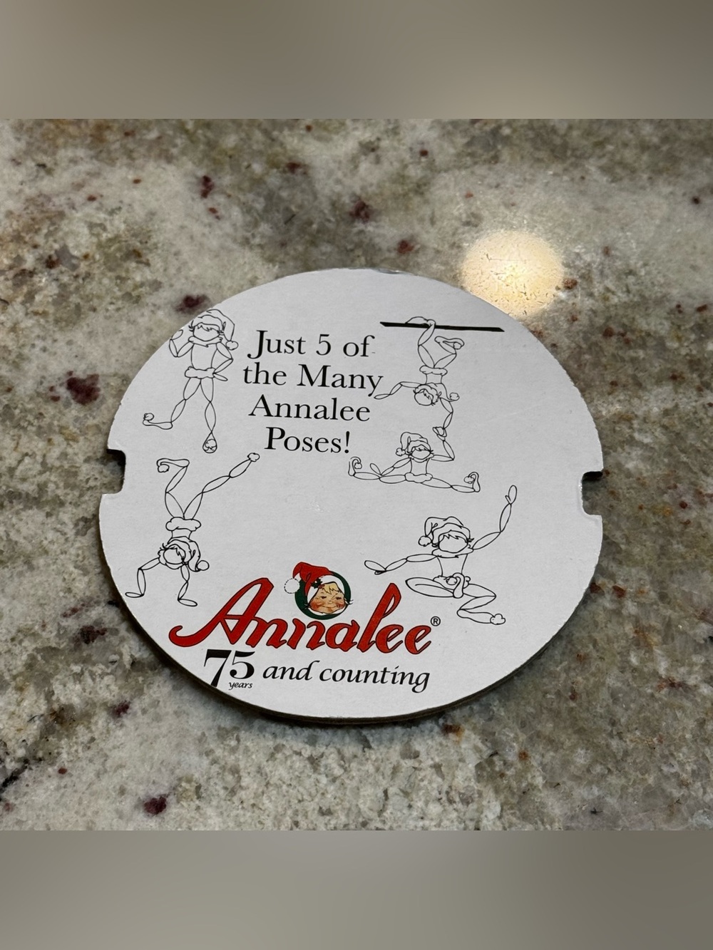 Annalee White Round Sign Posable Stand